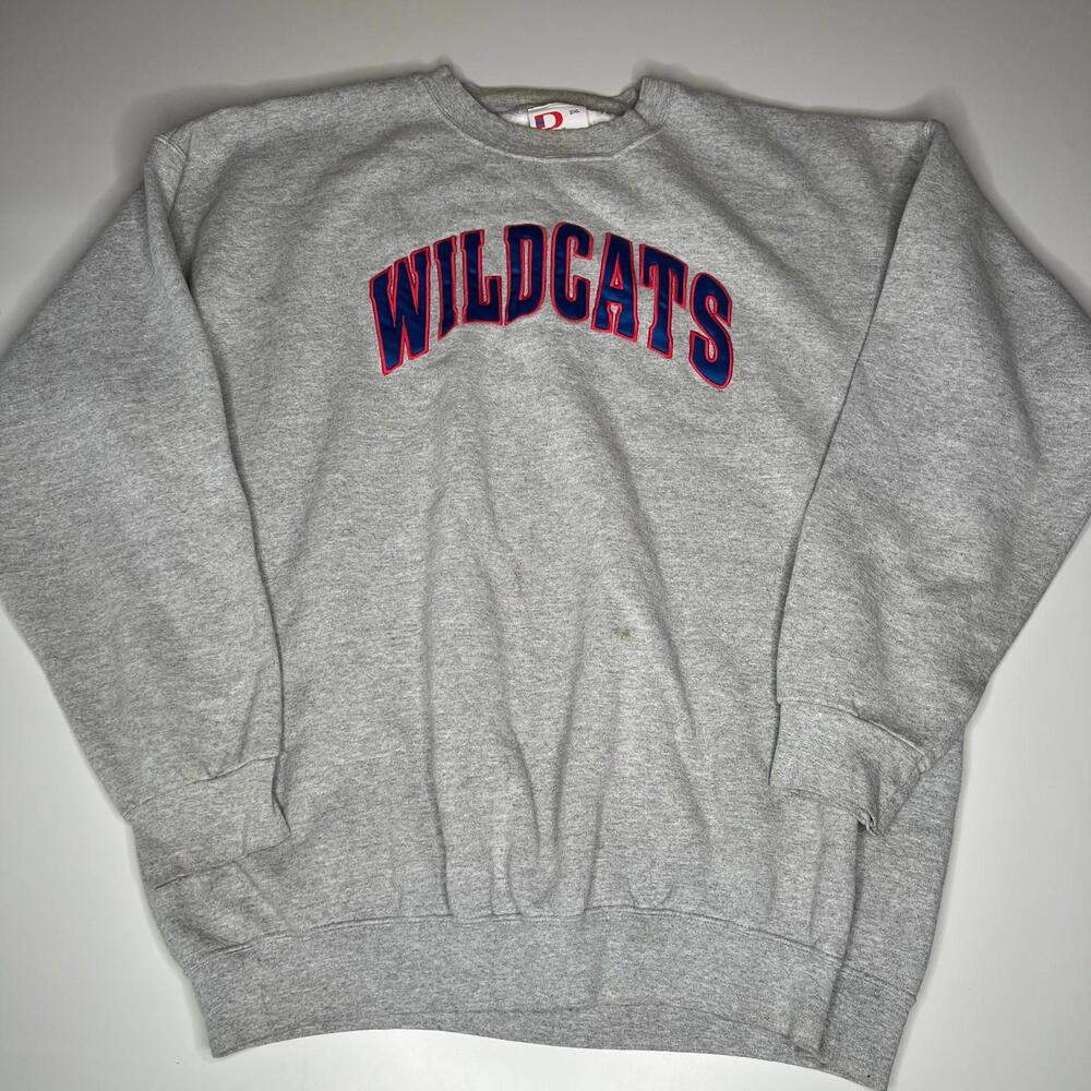 Vintage Dodger Wildcats Sweatshirt Gray 2XL‎ Heavyweight 90s Style Cotton USA